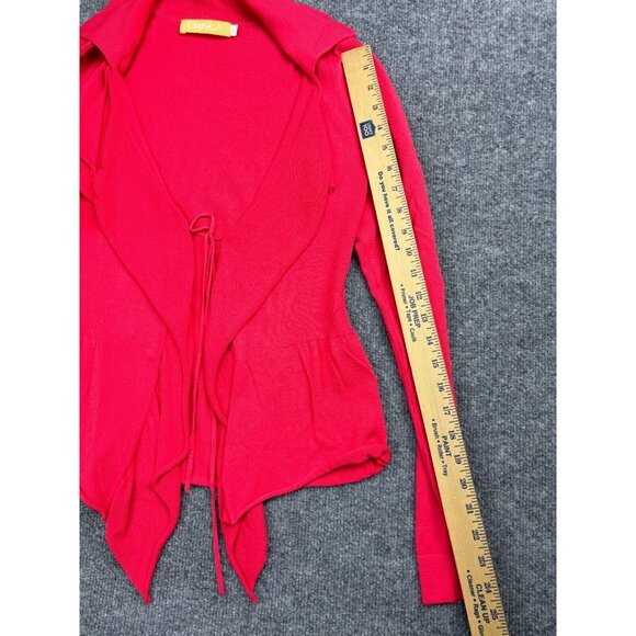 Crisca Cardigan Women's Small Pink Long Sleeve Tie Front Lightweight - Picture 4 of 7